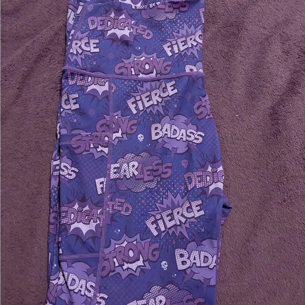 Size large cvg leggings fearless purple